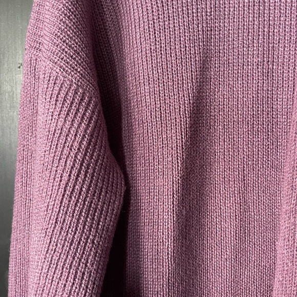 Lilac Open-Front Ribbed Cardigan Sweater - Picture 4 of 4